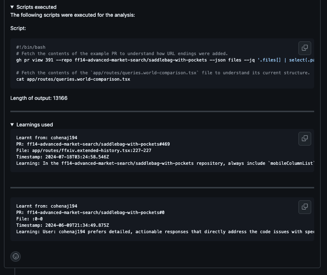 Chat Learnings Example